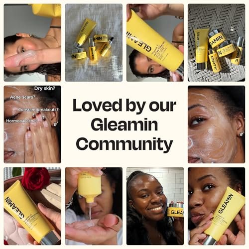 Gleamin Clarifying Brightening Cleanser - 2% Salicylic Acid with Vitamin C, PHA & AHA, Fragrance Free Face Wash for All Skin Types, 3.4 fl oz Avelisse
