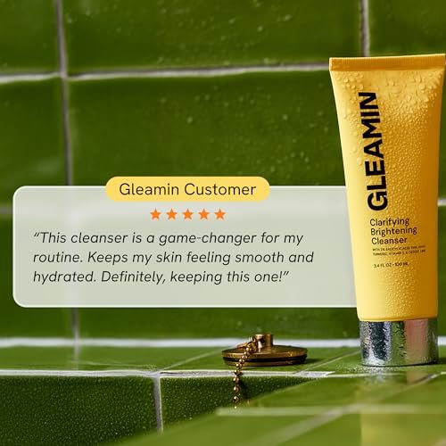 Gleamin Clarifying Brightening Cleanser - 2% Salicylic Acid with Vitamin C, PHA & AHA, Fragrance Free Face Wash for All Skin Types, 3.4 fl oz Avelisse