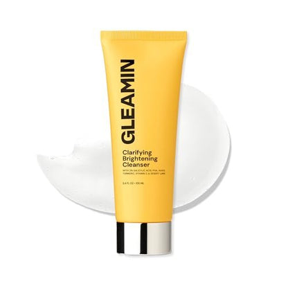 Gleamin Clarifying Brightening Cleanser - 2% Salicylic Acid with Vitamin C, PHA & AHA, Fragrance Free Face Wash for All Skin Types, 3.4 fl oz Avelisse
