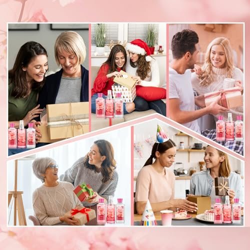 Japanese Cherry Blossom Bath Gift Set for Women & Girls – 3-Piece Spa Collection with Natural Extracts (Shower Gel, Lotion, Body Mist) Avelisse