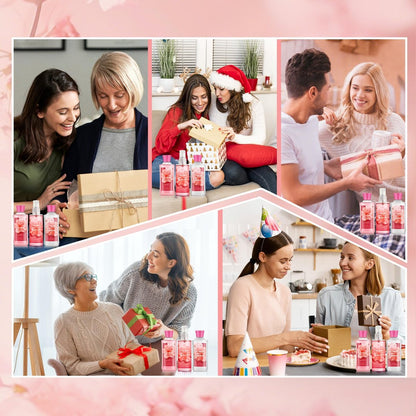 Japanese Cherry Blossom Bath Gift Set for Women & Girls – 3-Piece Spa Collection with Natural Extracts (Shower Gel, Lotion, Body Mist) Avelisse