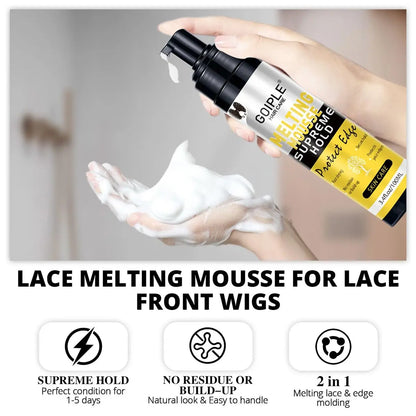 Lace Melting and Holding Mousse – Glue-Less Hair Adhesive for Wigs, Supreme Hold Lace Melt Spray for Closures and Extensions, Wig Melting Mousse Kit (12-Pack) Avelisse