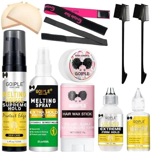 Lace Melting and Holding Mousse – Glue-Less Hair Adhesive for Wigs, Supreme Hold Lace Melt Spray for Closures and Extensions, Wig Melting Mousse Kit (12-Pack) Avelisse