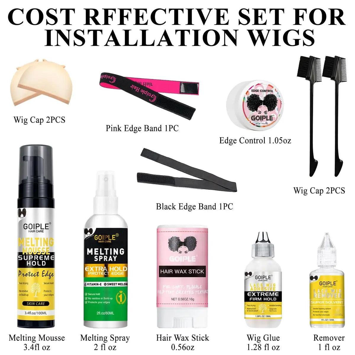 Lace Melting and Holding Mousse – Glue-Less Hair Adhesive for Wigs, Supreme Hold Lace Melt Spray for Closures and Extensions, Wig Melting Mousse Kit (12-Pack) Avelisse
