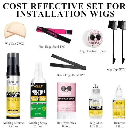 Lace Melting and Holding Mousse – Glue-Less Hair Adhesive for Wigs, Supreme Hold Lace Melt Spray for Closures and Extensions, Wig Melting Mousse Kit (12-Pack) Avelisse
