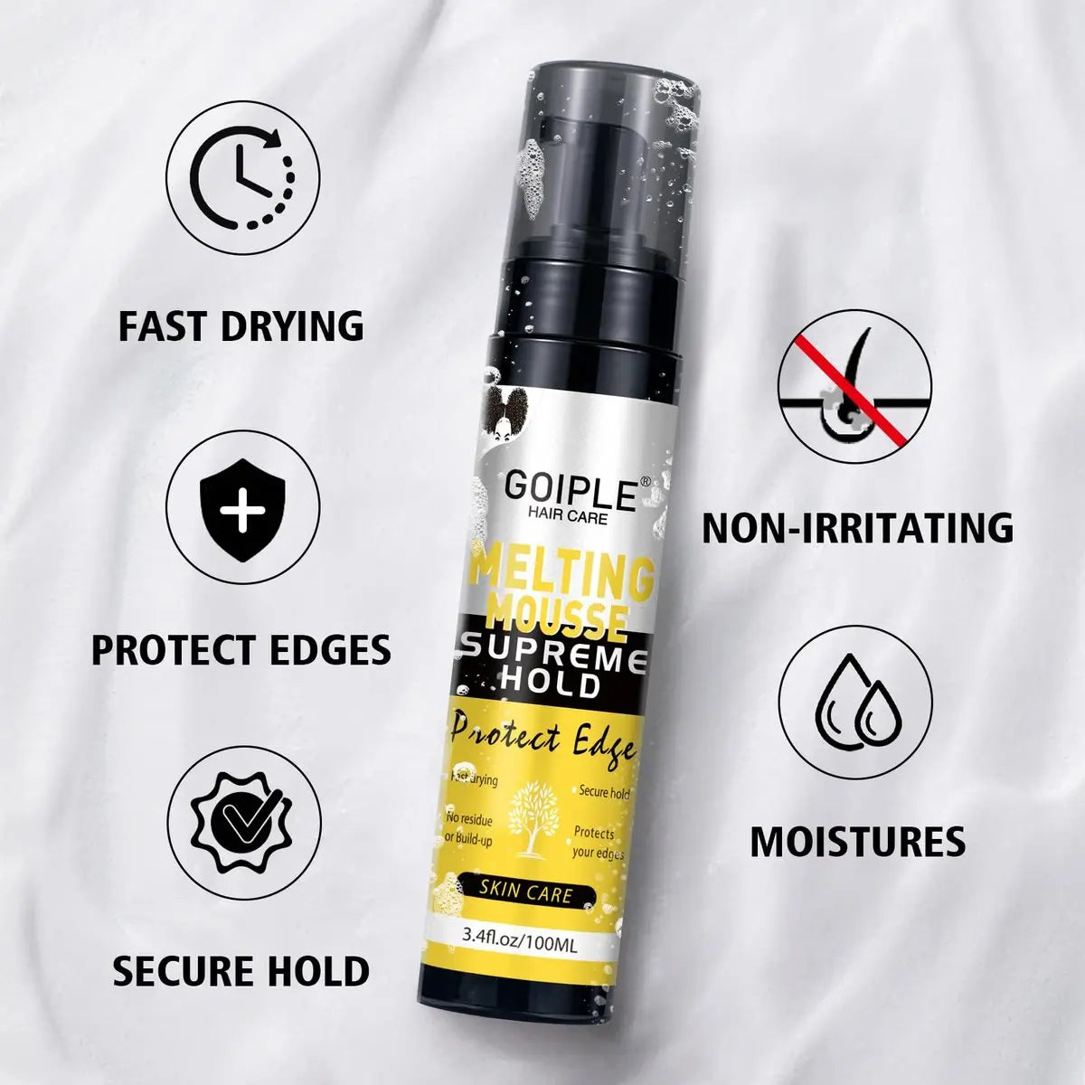 Lace Melting and Holding Mousse – Glue-Less Hair Adhesive for Wigs, Supreme Hold Lace Melt Spray for Closures and Extensions, Wig Melting Mousse Kit (12-Pack) Avelisse