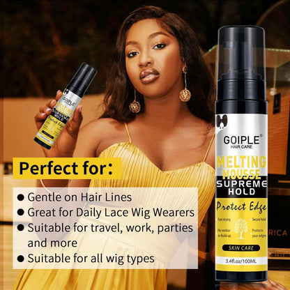 Lace Melting and Holding Mousse – Glue-Less Hair Adhesive for Wigs, Supreme Hold Lace Melt Spray for Closures and Extensions, Wig Melting Mousse Kit (12-Pack) Avelisse