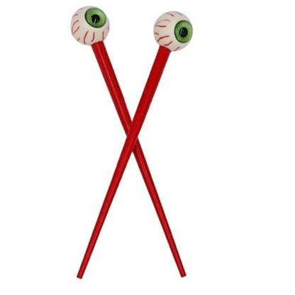 Kreepsville 666 Creepy Green Eye Ball Hair Sticks - Odd Accessory, Red, 1 Count