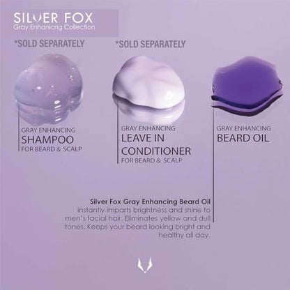 Godefroy Silver Fox Natural Beard Oil for Gray Hair – Shine & Brightness, 0.34 Fl Oz (Pack of 5) Avelisse