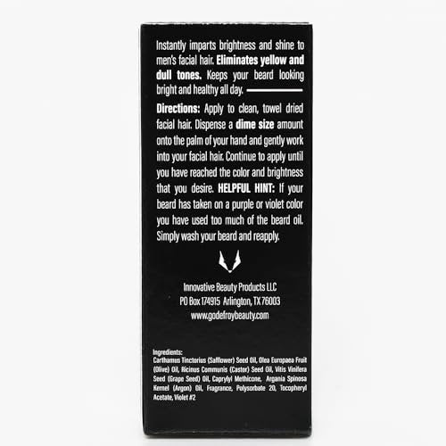Godefroy Silver Fox Natural Beard Oil for Gray Hair – Shine & Brightness, 0.34 Fl Oz (Pack of 5) Avelisse