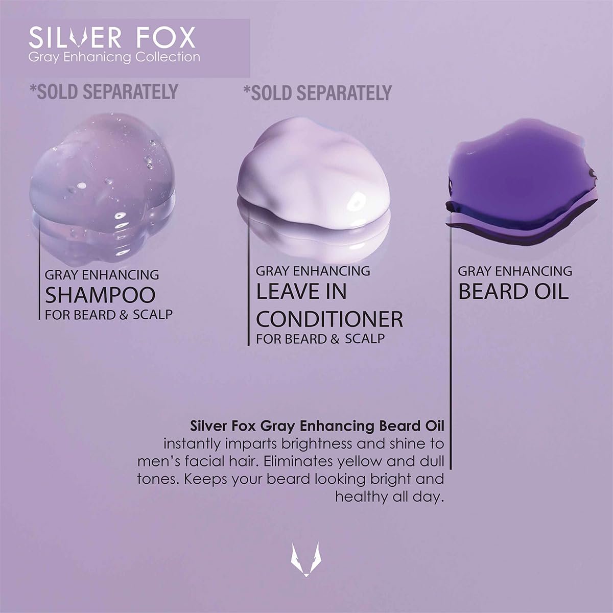 Godefroy Silver Fox Natural Beard Oil for Gray Hair – Shine & Brightness, 0.34 Fl Oz (Pack of 5) Avelisse
