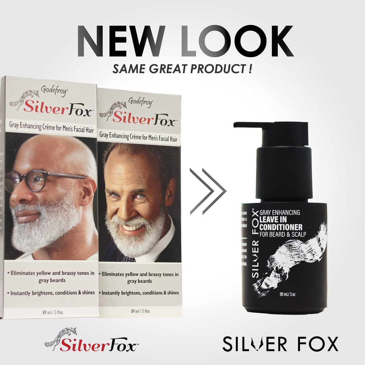 Godefroy Silver Fox Gray Enhancing Beard Brightener - Leave-In Conditioner for Gray & Silver Hair, Moisturizing & Non-Greasy, 3 oz Avelisse