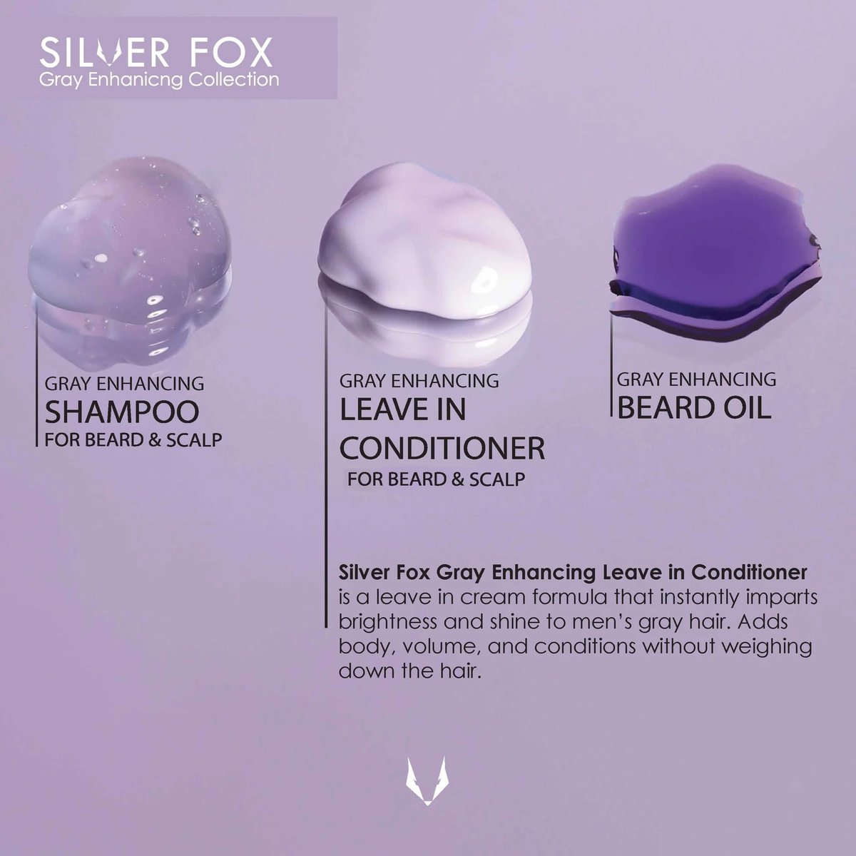 Godefroy Silver Fox Gray Enhancing Beard Brightener - Leave-In Conditioner for Gray & Silver Hair, Moisturizing & Non-Greasy, 3 oz Avelisse