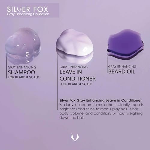 Godefroy Silver Fox Gray Enhancing Beard Brightener - Leave-In Conditioner for Gray & Silver Hair, Moisturizing & Non-Greasy, 3 oz Avelisse