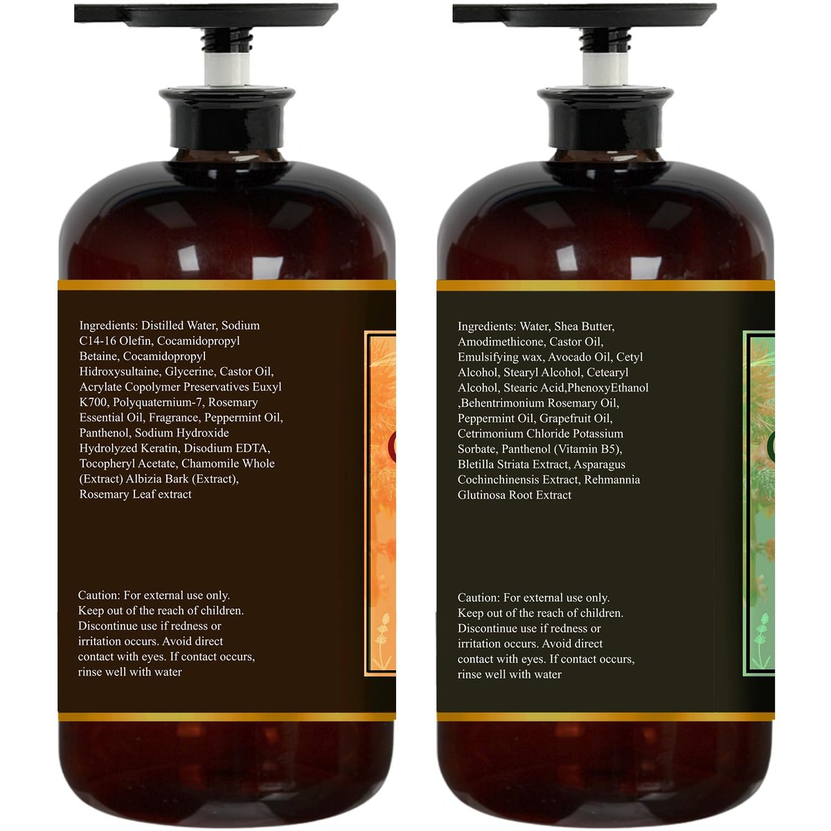 Castor Oil Shampoo & Conditioner Set 16 Fl Oz – Rosemary Mint – Cooling, Refreshing Scalp Care & Hair Strengthening Formula Avelisse