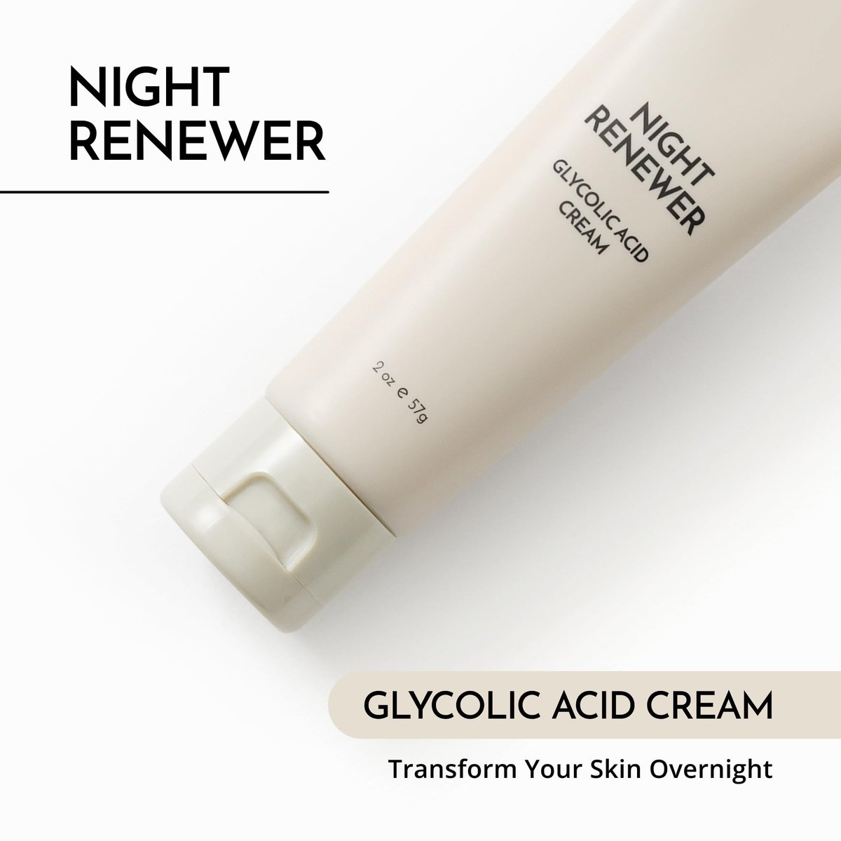 MAELOVE Night Renewer Night Cream with 2-in-1 Glycolic Acid Treatment – Unscented Night Cream for Sensitive Skin, 2 oz Avelisse
