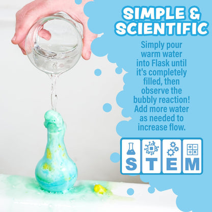 Tub Works Kids Bath Bomb Potion 6 Pack – Nontoxic Interactive Bath Bombs with Fizz, Foam & Color Eruption | Fun Science Toddler Bath Toys Avelisse
