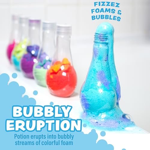 Tub Works Kids Bath Bomb Potion 6 Pack – Nontoxic Interactive Bath Bombs with Fizz, Foam & Color Eruption | Fun Science Toddler Bath Toys Avelisse