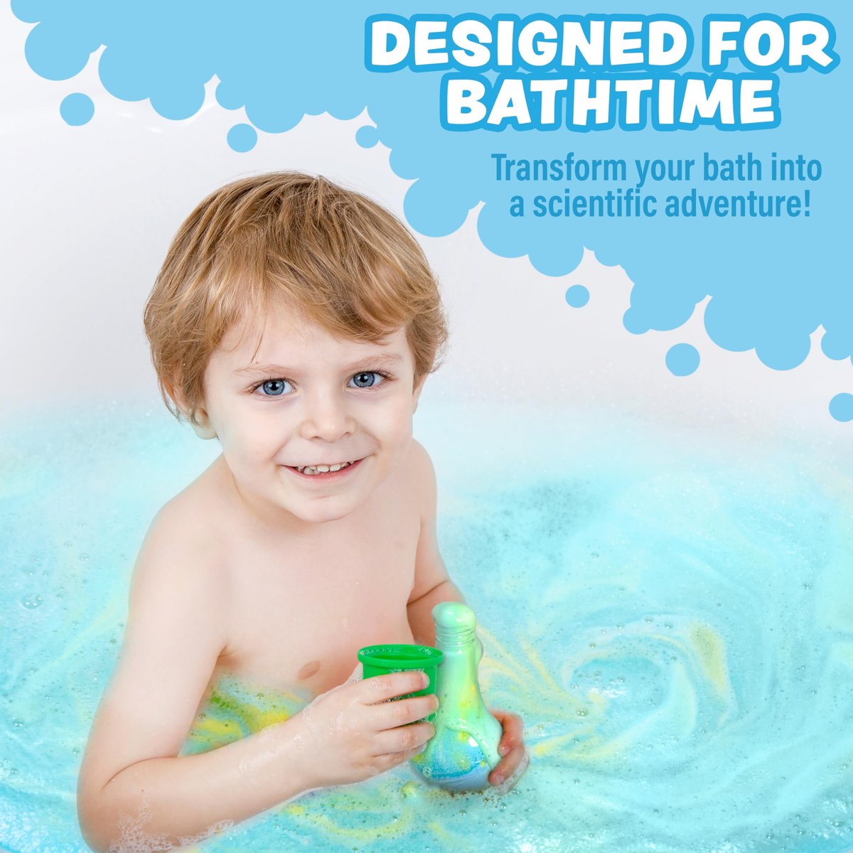 Tub Works Kids Bath Bomb Potion 6 Pack – Nontoxic Interactive Bath Bombs with Fizz, Foam & Color Eruption | Fun Science Toddler Bath Toys Avelisse