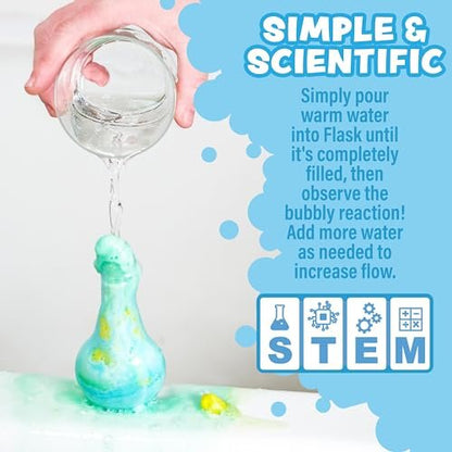 Tub Works Kids Bath Bomb Potion 6 Pack – Nontoxic Interactive Bath Bombs with Fizz, Foam & Color Eruption | Fun Science Toddler Bath Toys Avelisse