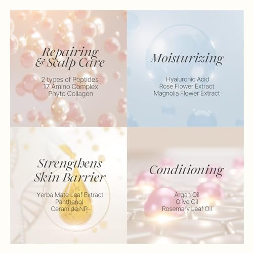 Koelf Rose Petal Satin Hair Mask - Intensive Nourishing & Repairing Cap Mask for Silky, Moisturizing Hair, Strengthens Scalp, Rose Essence Treatment (5 Pack) Avelisse