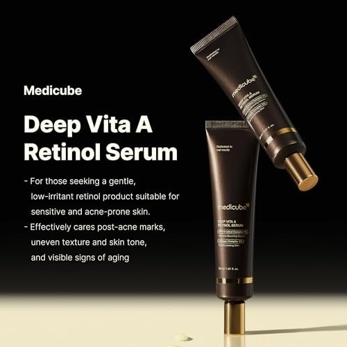 Medicube Deep Reviving Bakuchiol Retinol Facial Serum – Anti-Aging 4th Gen Retinol & Bakuchiol for Fine Lines, Uneven Skin Tone, Blemish Scars – Korean Skin Care, Low Irritant, 1.01 oz Avelisse