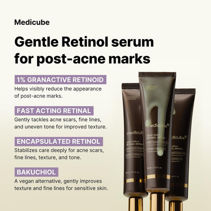 Medicube Deep Reviving Bakuchiol Retinol Facial Serum – Anti-Aging 4th Gen Retinol & Bakuchiol for Fine Lines, Uneven Skin Tone, Blemish Scars – Korean Skin Care, Low Irritant, 1.01 oz Avelisse