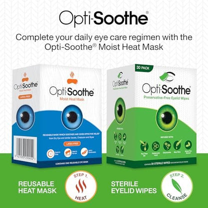 Opti-Soothe Preservative-Free Eyelid Wipes - 30 Moist Towelettes for Daily Eyelid Cleaning - Soothing, Moisturising, Natural Ingredients