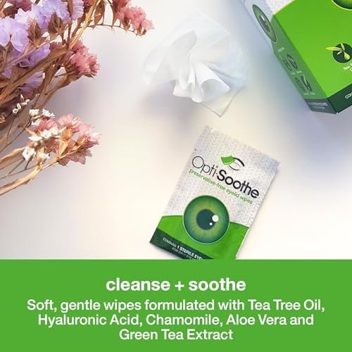 Opti-Soothe Preservative-Free Eyelid Wipes - 30 Moist Towelettes for Daily Eyelid Cleaning - Soothing, Moisturising, Natural Ingredients - görsel 6