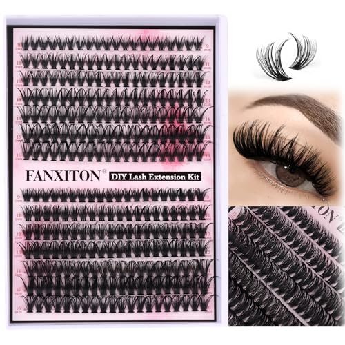 280 Pcs Cluster Lashes D Volume Eyelashes Extensions 9-16 mm Mix 40D+50D Thin Band Individual Lashes for DIY Lash Extension Beginners - görsel 2