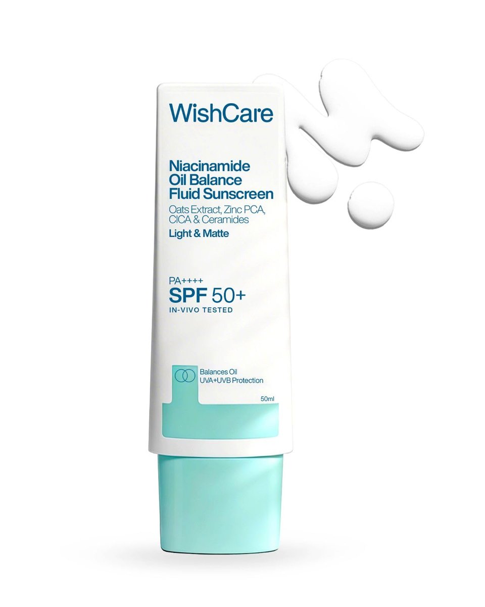 WishCare 5% Niacinamide Oil Balance Fluid Sunscreen SPF 50 PA++++ - Lightweight Matte Sunscreen for Oily Skin, No White Cast (50g) - görsel 1