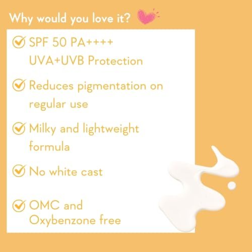 WishCare Vitamin C Sunscreen SPF 50 PA++++ Pure Glow Milk - Oil Free, No White Cast, 50g - görsel 10