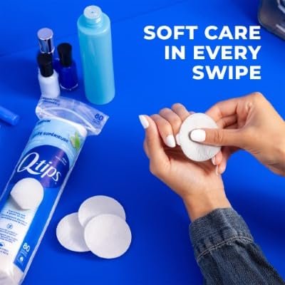 Q-tips Beauty Premium Cotton Rounds 80 Count 2-Pack – Hypoallergenic Makeup Remover Pads, Soft & Gentle Cotton for Face Care - görsel 3