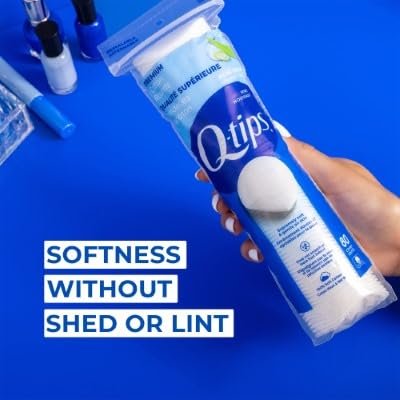 Q-tips Beauty Premium Cotton Rounds 80 Count 2-Pack – Hypoallergenic Makeup Remover Pads, Soft & Gentle Cotton for Face Care