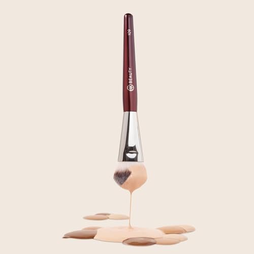 BK BEAUTY BRUSHES 109 Mini Contoured Foundation Brush - Vegan Face Brush for Liquid, Cream Foundation, Bronzer, Blush & Highlighter Avelisse