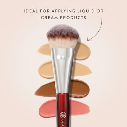 BK BEAUTY BRUSHES 109 Mini Contoured Foundation Brush - Vegan Face Brush for Liquid, Cream Foundation, Bronzer, Blush & Highlighter Avelisse