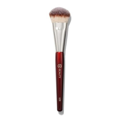 BK BEAUTY BRUSHES 109 Mini Contoured Foundation Brush - Vegan Face Brush for Liquid, Cream Foundation, Bronzer, Blush & Highlighter Avelisse