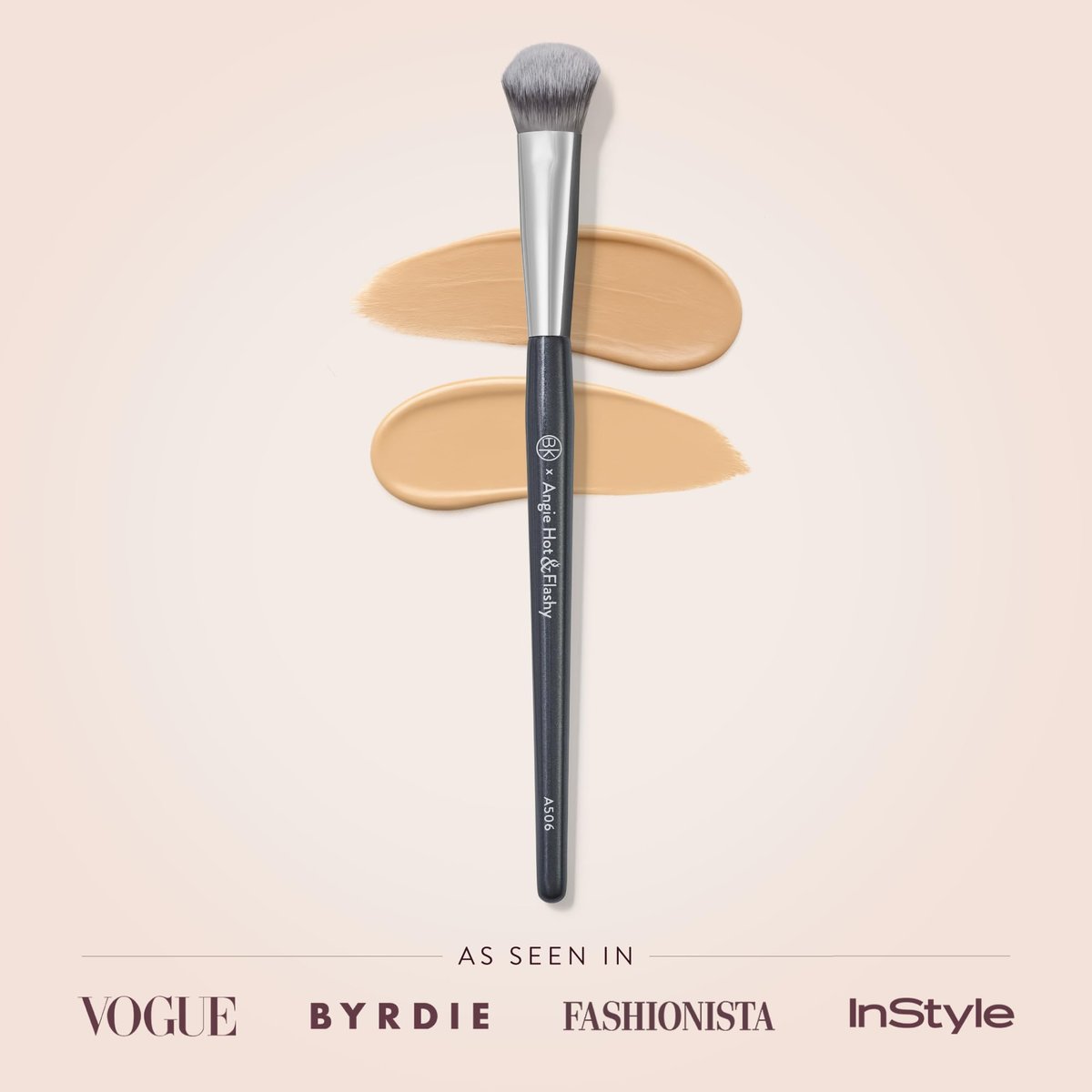 BK Beauty Brushes Angie Hot & Flashy A506 Concealer Brush - Viral Kitten Paw Face Brush for Under-Eye Concealing and Contouring Avelisse