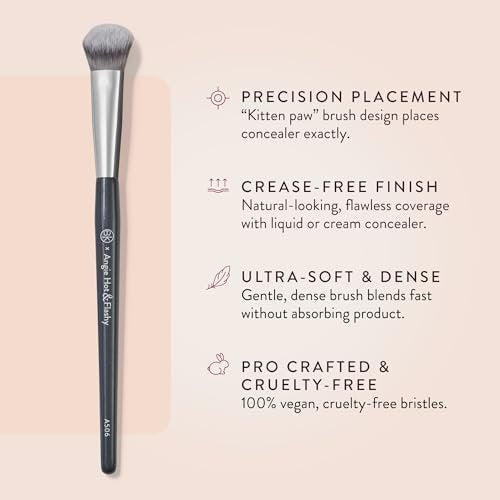 BK Beauty Brushes Angie Hot & Flashy A506 Concealer Brush - Viral Kitten Paw Face Brush for Under-Eye Concealing and Contouring Avelisse