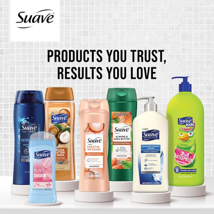 Suave Deodorant Women, Antiperspirant, Powder and Fresh Bundle, 48-Hour Odor & Wetness Protection, with Essential Oils, Anti-Staining, No Baking Soda, 4 x 2.6 oz