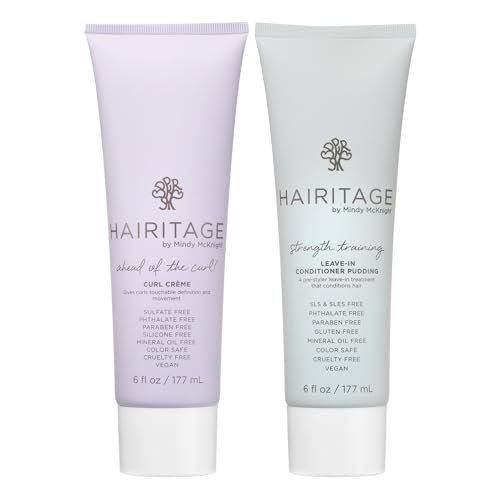 Hairitage Curl Cream + Leave in Conditioner Bundle – Jojoba Oil Curl Defining Cream & Hydrating Leave-In Conditioner with Coconut Oil & Shea Butter – Vegan & Cruelty-Free Avelisse
