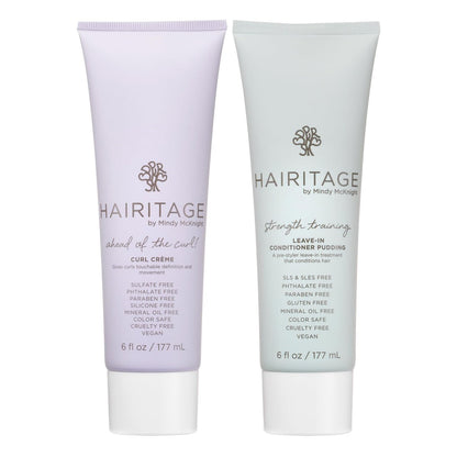 Hairitage Curl Cream + Leave in Conditioner Bundle – Jojoba Oil Curl Defining Cream & Hydrating Leave-In Conditioner with Coconut Oil & Shea Butter – Vegan & Cruelty-Free Avelisse