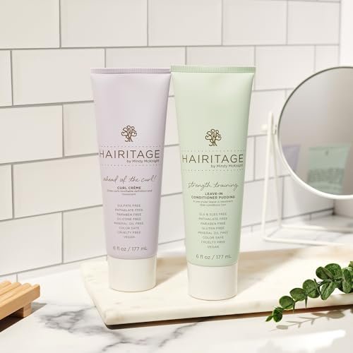 Hairitage Curl Cream + Leave in Conditioner Bundle – Jojoba Oil Curl Defining Cream & Hydrating Leave-In Conditioner with Coconut Oil & Shea Butter – Vegan & Cruelty-Free Avelisse