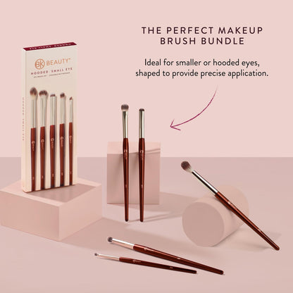 BK BEAUTY 5-Piece Brush Set for Hooded or Smaller Eyes – Premium Synthetic Eye Makeup Brushes for Blending, Smudging & Defining Avelisse