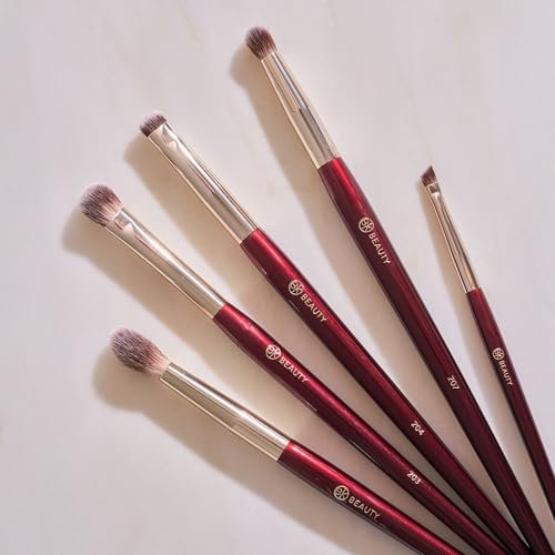 BK BEAUTY 5-Piece Brush Set for Hooded or Smaller Eyes – Premium Synthetic Eye Makeup Brushes for Blending, Smudging & Defining Avelisse