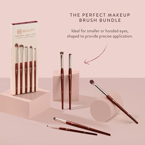 BK BEAUTY 5-Piece Brush Set for Hooded or Smaller Eyes – Premium Synthetic Eye Makeup Brushes for Blending, Smudging & Defining Avelisse