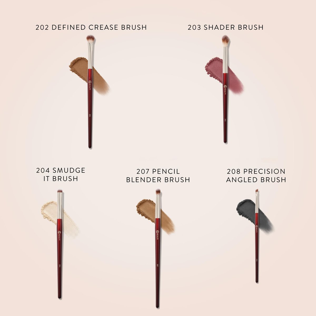 BK BEAUTY 5-Piece Brush Set for Hooded or Smaller Eyes – Premium Synthetic Eye Makeup Brushes for Blending, Smudging & Defining Avelisse