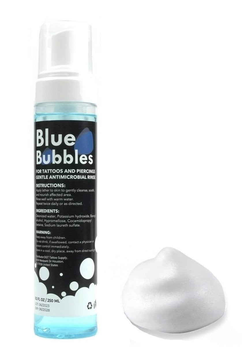 DGT 8.5oz Blue Bubbles Foaming Aftercare Tattoo Soap – Gentle, Moisturizing & Vegan Tattoo and Piercing Cleanser - görsel 1