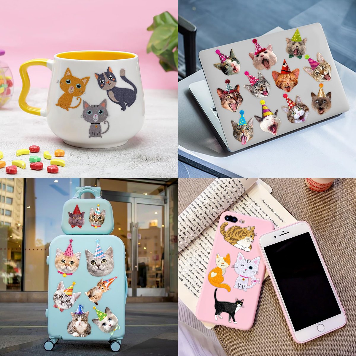 120 PCS Funny Cat Pre-cut Temporary Tattoos Stickers – Cute Pet Animal Themed Party Favors for Kids, Girls, Boys, Baby Showers, School Rewards & Home Decor - görsel 13