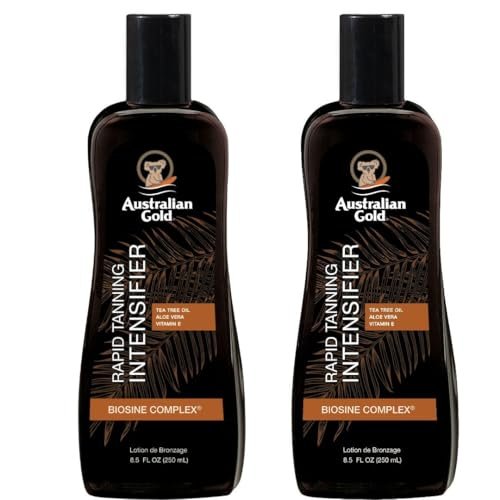 Australian Gold Rapid Tanning Intensifier Lotion, 8.5 Fl Oz (2 Pack) - with Tea Tree Oil, Aloe Vera & Vitamin E Avelisse